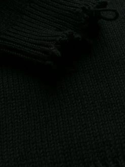 Saint Laurent distressed-effect crew neck jumper