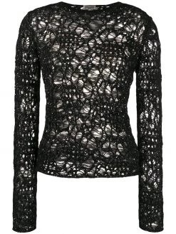 Saint Laurent sequinned crochet jumper
