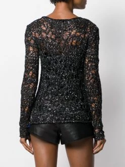 Saint Laurent sequinned crochet jumper