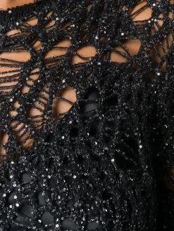 Saint Laurent sequinned crochet jumper