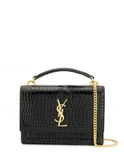 Saint Laurent Sunset crocodile-embossed mini bag