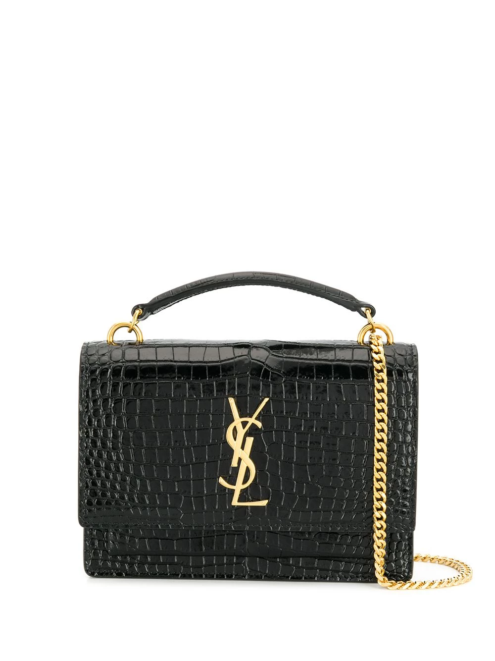 Saint Laurent Sunset crocodile-embossed mini bag