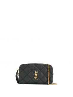 Saint Laurent Becky quilted double-zip pouch