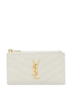 Saint Laurent monogram fragments zippered card case
