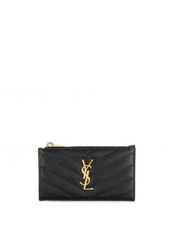 Saint Laurent Fragments Monogram zip cardholder