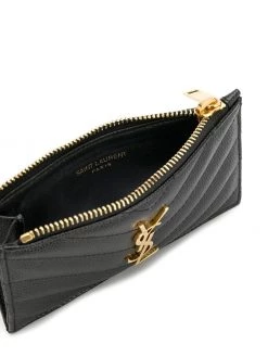 Saint Laurent Fragments Monogram zip cardholder