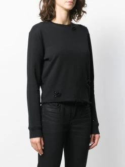 Saint Laurent distressed details knitted jumper