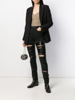 Saint Laurent sequin-embellished ripped skinny jeans