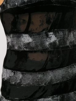 Saint Laurent distressed velvet-stripe tank top