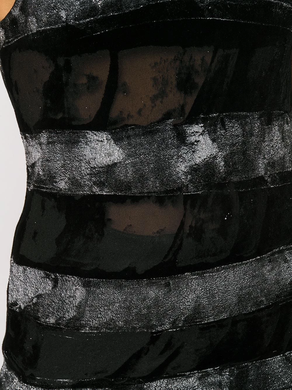 Saint Laurent distressed velvet-stripe tank top