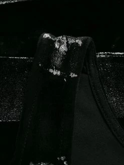 Saint Laurent distressed velvet-stripe tank top