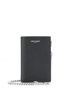 Saint Laurent embossed logo chain wallet