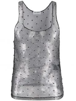 Saint Laurent chain link embellished sleeveless top