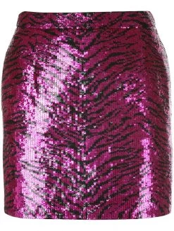 Saint Laurent sequinned zebra pattern mini skirt