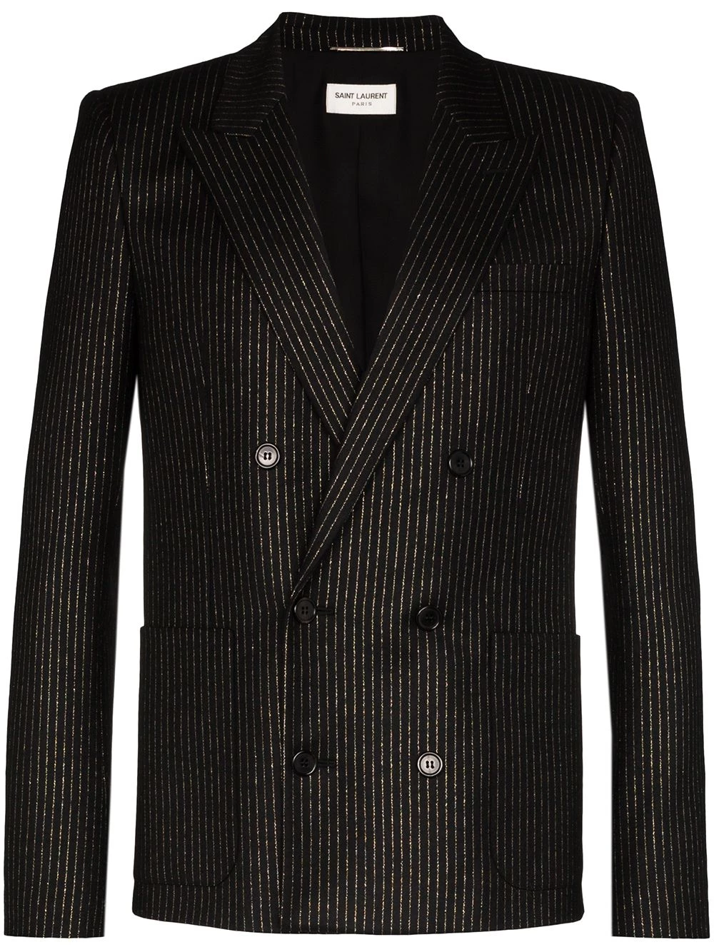 Saint Laurent metallic pinstripe double-breasted blazer
