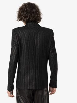 Saint Laurent metallic pinstripe double-breasted blazer