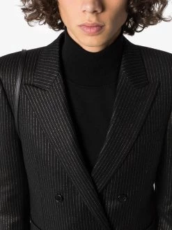 Saint Laurent metallic pinstripe double-breasted blazer
