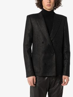 Saint Laurent metallic pinstripe double-breasted blazer