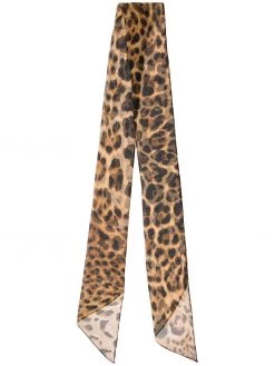 Saint Laurent leopard-print silk-chiffon scarf