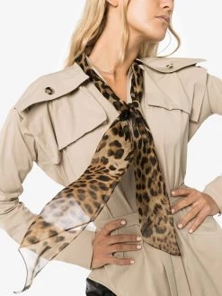 Saint Laurent leopard-print silk-chiffon scarf