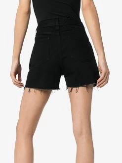 Saint Laurent fringed denim shorts