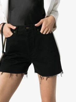 Saint Laurent fringed denim shorts