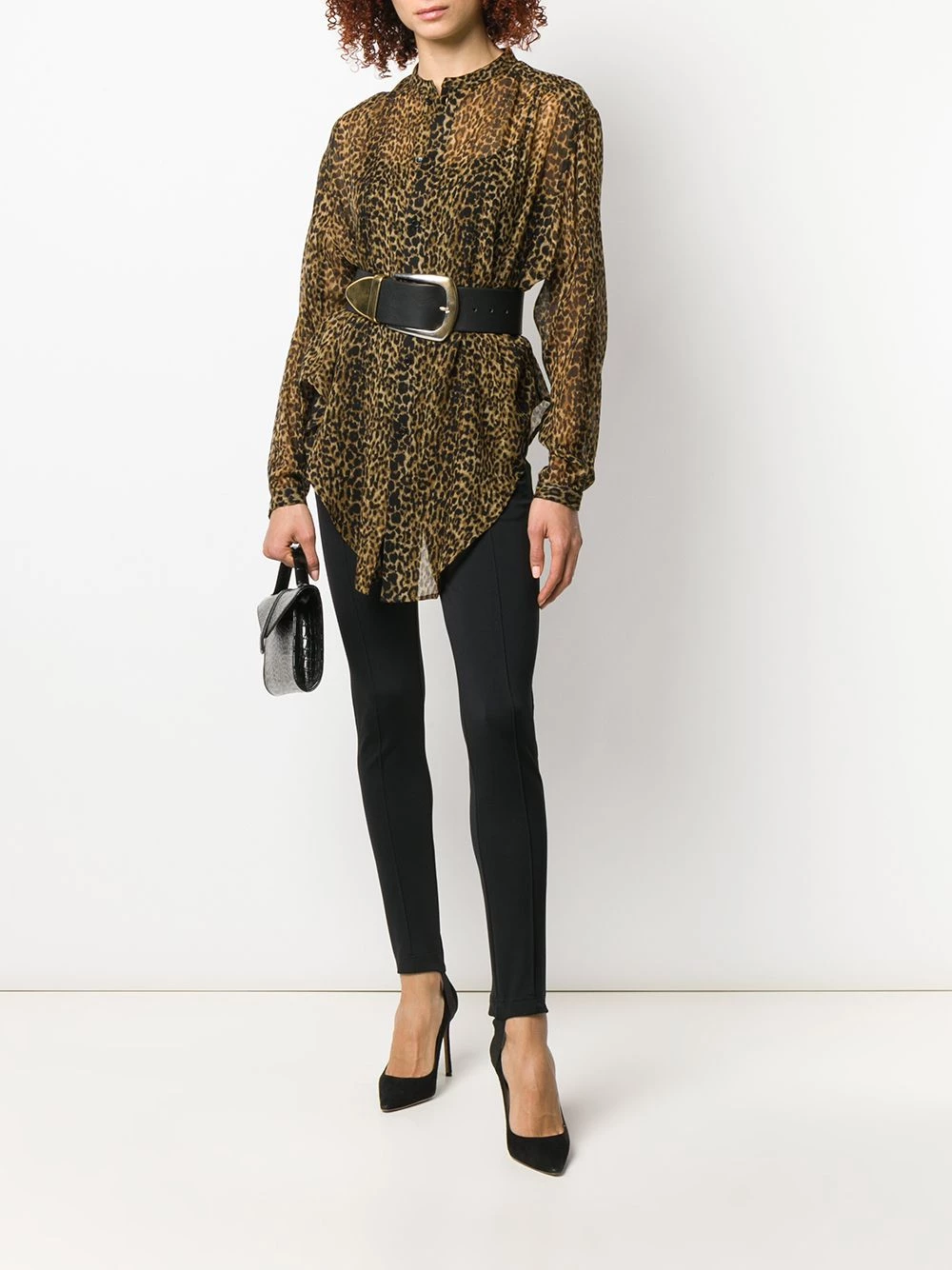 Saint Laurent leopard-print wool shirt