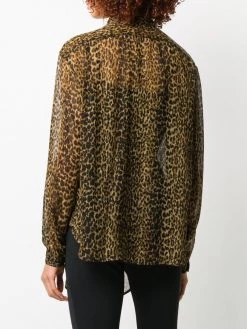 Saint Laurent leopard-print wool shirt