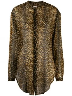 Saint Laurent leopard-print wool shirt