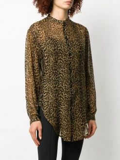 Saint Laurent leopard-print wool shirt
