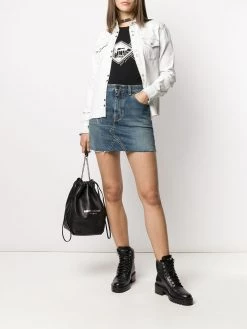 Saint Laurent raw edge denim mini skirt