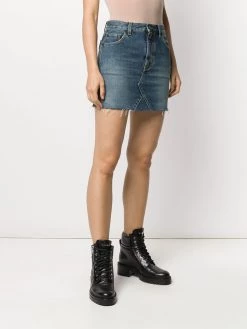Saint Laurent raw edge denim mini skirt