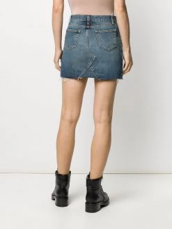 Saint Laurent raw edge denim mini skirt