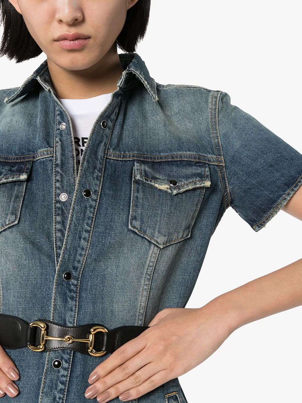 Saint Laurent denim mini dress