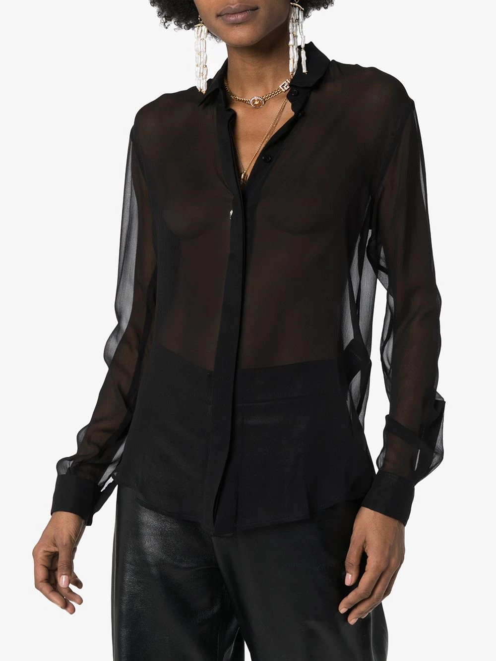 Saint Laurent sheer button-up shirt
