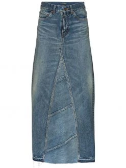 Saint Laurent high-waisted maxi denim skirt