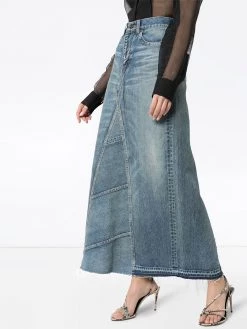 Saint Laurent high-waisted maxi denim skirt