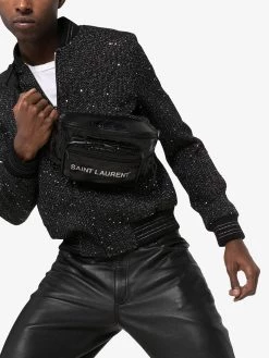 Saint Laurent logo printed padded belt bag