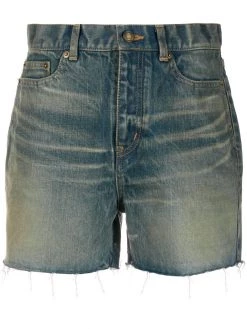 Saint Laurent high-waisted denim shorts