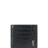 Saint Laurent croc-effect bi-fold wallet
