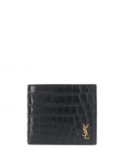 Saint Laurent croc-effect bi-fold wallet
