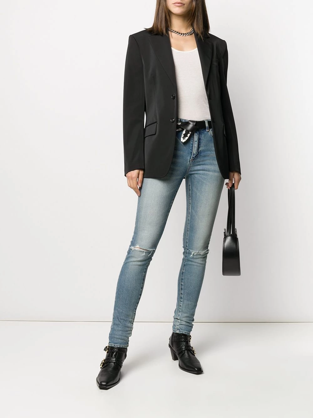 Saint Laurent semi-sheer rib-knit tank top