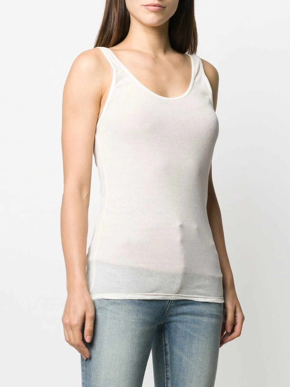 Saint Laurent semi-sheer rib-knit tank top