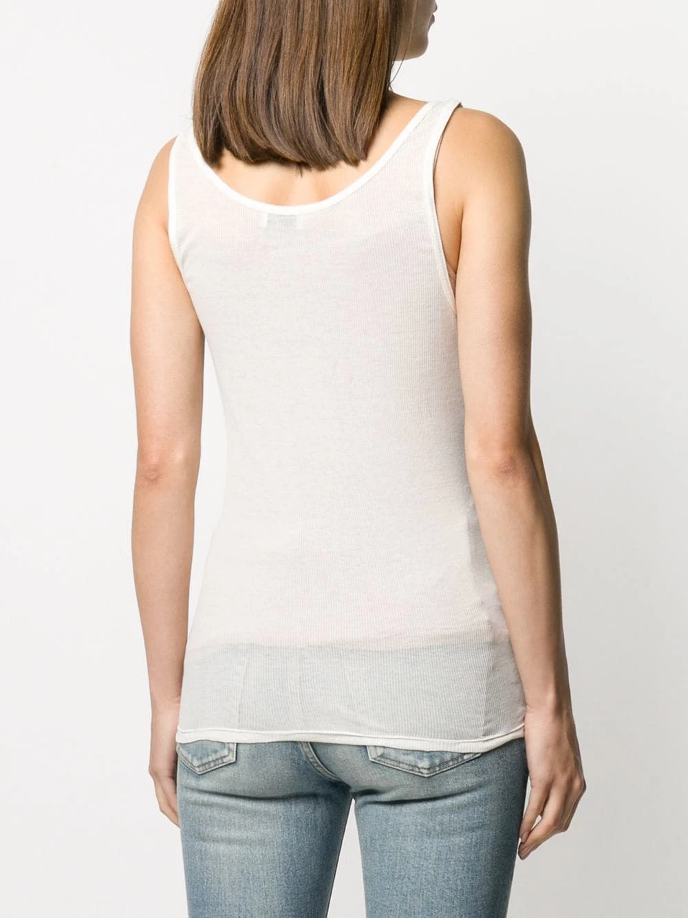 Saint Laurent semi-sheer rib-knit tank top