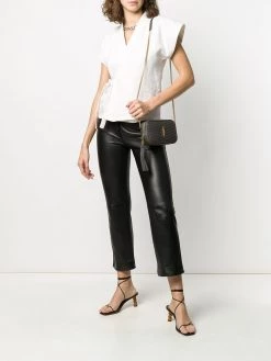 Saint Laurent quilted logo plaque cross body bag