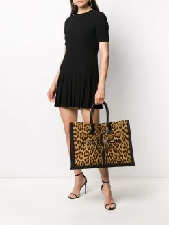 Saint Laurent Rive Gauche leopard-print tote bag