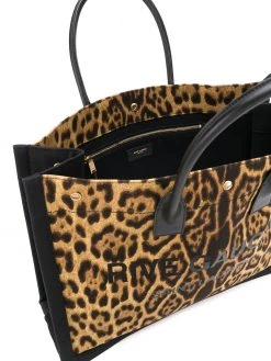 Saint Laurent Rive Gauche leopard-print tote bag