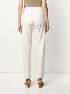 Saint Laurent distressed-hem straight-leg jeans