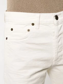 Saint Laurent distressed-hem straight-leg jeans