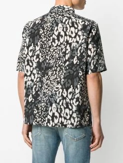 Saint Laurent leopard print short-sleeved shirt